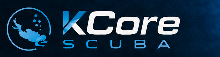 KCore Scuba blue logo banner